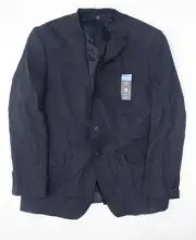 Marks and Spencer Men's Blue 44r Striped Blazer