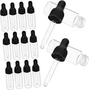 Ipetboom 20Pcs Transparent Mini Dropper Bottles with Leakproof Caps for Travel Essential Oils and Reusable Vial Containers for Skincare and Liquids