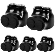 5 Pcs Insulated Wire Connectors Black Multi Cable Splice Connector 2 Port Sin...