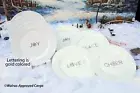 CRATE & BARREL HOLIDAY WORDS SALAD PLATES (8) -NIB- THESE PIECES SAY IT ALL!