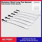 Stainless Soda Spoon Sundae Long Teaspoon Parfait Iced Coffee Cafe Cutlery S1