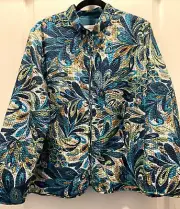 Beautiful Ruby Rd Light Weight (lined) Zip up Jacket Size 16 "Peacock"