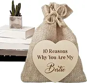 Friendship Heart Tokens, Heart Tokens Sack, Portable Decorative Wood Chips Girls Boys, and Friends Puchen