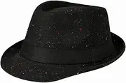 [GREUS] Classic Felt Fedora Hat for Men, Timelessly Manhattan Structured Trilby Hat Vintage Panama Jazz Hat Winter Warm Wool Hat Gift