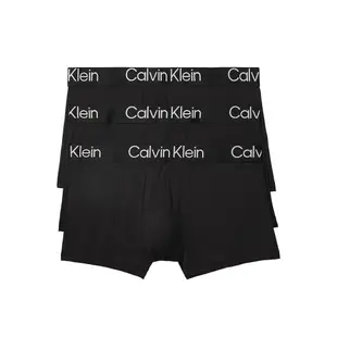 【Calvin Klein 凱文克萊】CK 凱文克萊 男士內褲 超柔軟現代莫代爾 貼身短版平口四角內褲(CK 黑色3件組)