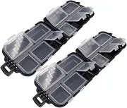 GANAZONO 2Pcs Fishing Tackle Boxes with Multiple Portable Fishing Accessories Cases for Easy Storage and Organization Durable Design