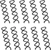 10PCS Spiral Hair Pins, Non-Scratch Ball Tips Screw Pins for DIY Hair Style (Black)