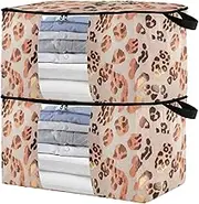 sanluoli 60L 2 Pack Under Bed Shoe Storage Containers with Reinforced Handles, clear window Bag For Closet