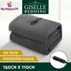 Giselle Electric Heated Blanket Car Truck Throw Rug Travel Camping 12V DC Grey