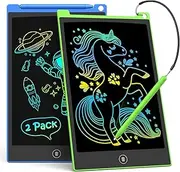 TECJOE 2 Pack LCD Writing Tablet, 8.5'' Colorful Doodle Board Drawing Tablet for Kids, Kids Travel Games Activity Learning Toys Birthday Gifts for 3 4 5 6 Year Old Boys Girls Toddlers H10A Pink