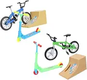 UPKOCH 2 Sets Mini Finger Bike Ramp Kit Fun Table Sports for Portable Fingertip Game for Coordination Training and Decoration