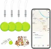 Bluetooth Tracker,Tags 4 Pack Tracker Item Finder Compatible with Apple Find My (iOS Only), GPS Track Your Keys,Wallet,Luggage,Backpack,Kids,Pet and Collars, with Replaceable Battery (Green)