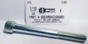 7/16-14x4 Hex Socket Head Cap Screws Alloy Steel Zinc Plated (10)