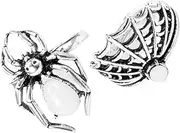 DEARMAMY 2pcs Retro Spider Web Ring Spider Ring Jewelry Halloween Birthday Xmas