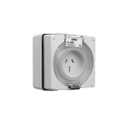 Clipsal 56 Series Outlet Socket Ip66 3 Pin 15A 250V Grey - 56SO315-GY