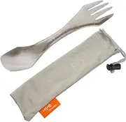 TiTo Titanium 3 in 1 Titanium Spork Outdoor Travel Spoon Fork Knife Combo Portable Flatware Camping Fork Spoon Sports Backpacking Hiking Picnic Survival Outdoor Tableware Titanium