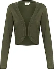 [KAFFE] Women's Long Sleeve Regular Fit Open Front Rounded Bolero Bolero