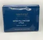 Casa Platino Satin Pillowcase Queen White Pillowcase 2 pack