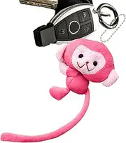 Monkey Keychain Funny Keyrings Cute Long Tail Bag Charm Creative Soft Plush Animal Toy Backpack Accessories Decorative Accessory Eco-Friendly PP Cotton Soft Gift Kids Decor
