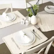 Set of 6 White Chindi Placemats 100% Cotton - Design Imports