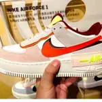 NIKE AIR FORCE 1SHADOW 白橙粉 馬卡龍 女款 休閒板 CU8591-600 慢跑鞋