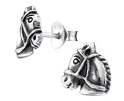 Sterling Silver Horse Stud Earrings