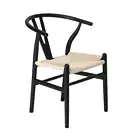 Dining Chair Wooden Hans Wegner Chair Wishbone Cafe Lounge Seat Black