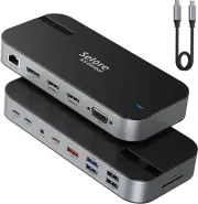 USB C Docking Station Dual Monitor, Laptop USB C Dock Triple Monitor 16 in 1
