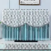 [LKLKO] Stylish Lace Tv Display Protector Cover Dustproof and Sun Protection Tv Cover Indoor Televisor Dust Cover, Fits 35-75 Inch Screens, Easy to Clean(Blue,40/42 INCH_B)
