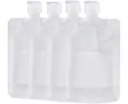 Travel Clamshell Refillable Empty Squeeze Pouches, Travel Bottles Empty, Pouch Packing Bags for Lotion/Shampoo/Face Cream/Hand Soap/Mask Mud, 4 Pack