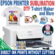 Epson Tank Printer with Sublimation ink + DTF T-Shirt Maker + Bundle Start KIT