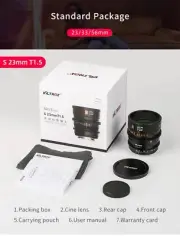 Viltrox S 23mm T1.5 Cinema Lens for Panasonic Micro 4/3 MFT BMPCC 4K GH5 Camera
