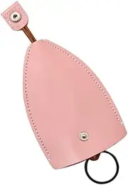 Elegant PU Leather Key Organizer Pouch - Pull Strap Key Holder Bag - Compact Storage for House and Car Keys - Durable Ring Design for Easy Accessibility