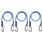 3 Pack Bungee Cords with Hooks 20" Straps Strong Elastic Rope Blue