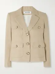 [Veronica Beard] Veronica Beard - Schuyler Linen-blend Twill Jacket - Stone - US6 US 6 Gray