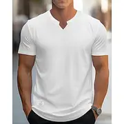 Men's T Shirt Tee Short Sleeve Shirt Tee Top Short Sleeve V Neck Summer Plain Fashion Designer Basic Classic Vacation Street Going out Black White Navy Blue To