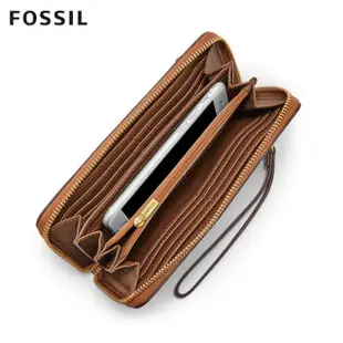 【FOSSIL 官方旗艦館】Logan 咖啡色多層真皮拉鍊長夾SL7831200