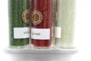 Martha Stewart Frosty Gingerbread Craft Glass Microbeads Beads Red Green White