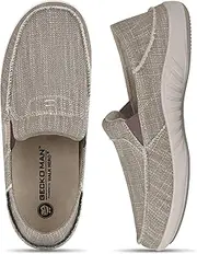 [WALK·HERO COMFORT AND SUPPORT] Mens Slip On Shoes, Canvas Loafers with Arch Support, Orthopedic Casual Sneakers for Plantar Fasciitis, Indoor & Outdoor Walking Slippers Shoes for Pain Relief