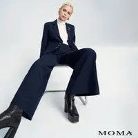 在飛比找momo購物網優惠-【MOMA】個性釦眼西裝外套(深藍色)