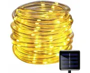 100 Leds Tube Fairy Lights, Ip65 Waterproof Solar Fairy Lights Tube Light Rope Copper Wire Christmas Lights For Wedding Garden Party Outdoor Fairy Lights