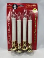 Brite Star Wireless Tiffany Traditional Taper Led Candles 8 Hr Auto Timer