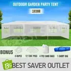 OGL 3x9m Gazebo Outdoor Wedding Event Party Tent Waterproof White Canopy Marquee