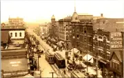 Broadway Aurora Illinois Railway Postcard Trolley Interurban Tram RPPC Reprint