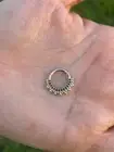 Black Beads Natural Diamonds 14k Gold Nose Ear Jewelry Daith Helix Conch Septum