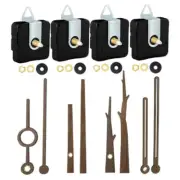 4Pcs Clock Movement Mechanism with Hooks and 4 Walnut Different Hands Clock4085