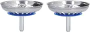 Toolsgo 2pcs Stainless Steel Sink Strainer Sink Drain Plugs Drain Plugs Food Particles Home Filter Sink