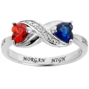Order Now For 2025 Graduate Freestyle Double Gemstone Heart Infinity Class Ring