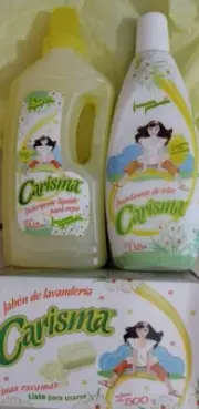 3X CARISMA DETERGENTE , SUAVIZANTE , ESCAMAS - UNO DE CADA UNO - ENVIO GRATIS