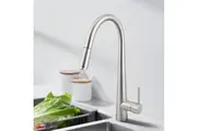 Luxury Kitchen Mixer Tap Brushed Nickel Pull Out tap Brass Laundry Sink Faucets Round Pull down head Swivel Spout WELS ACA